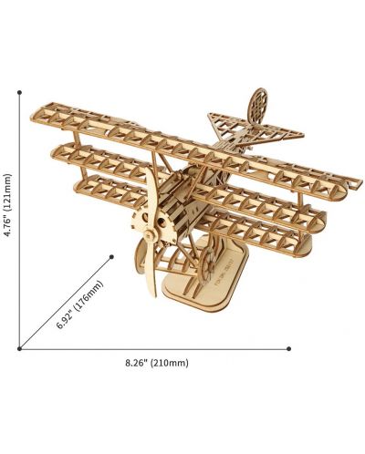 Puzzle 3D din lemn Robo Time de 145 de piese - Avion - 3